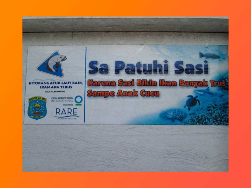 Foto Stiker informasi konservasi laut 